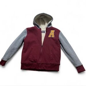 Place Maroon and Gray Kids Hoodie